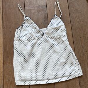 Brandy Melville Black and White Polka Dot Camisole